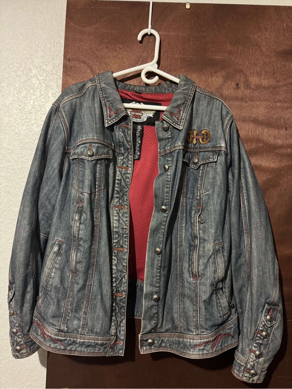 Women’s Harley-Davidson Blue Denim Jacket with Red Interior